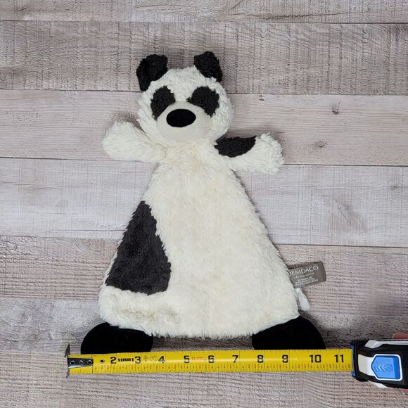 Baby Lovey Panda Plush Rattle Demdaco Comfort Security Clutch Blankie Infant Toy - Picture 4 of 7
